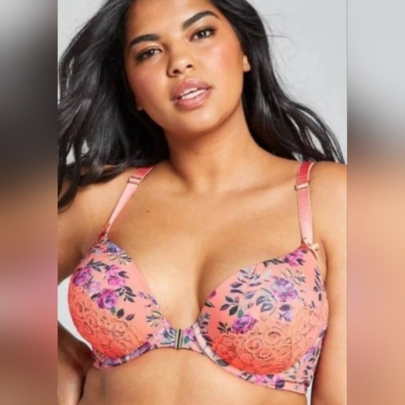Lane Bryant Cacique Lightly Lined Underwire Bra Sz 44D Multicolor Front Closure - Picture 1 of 7